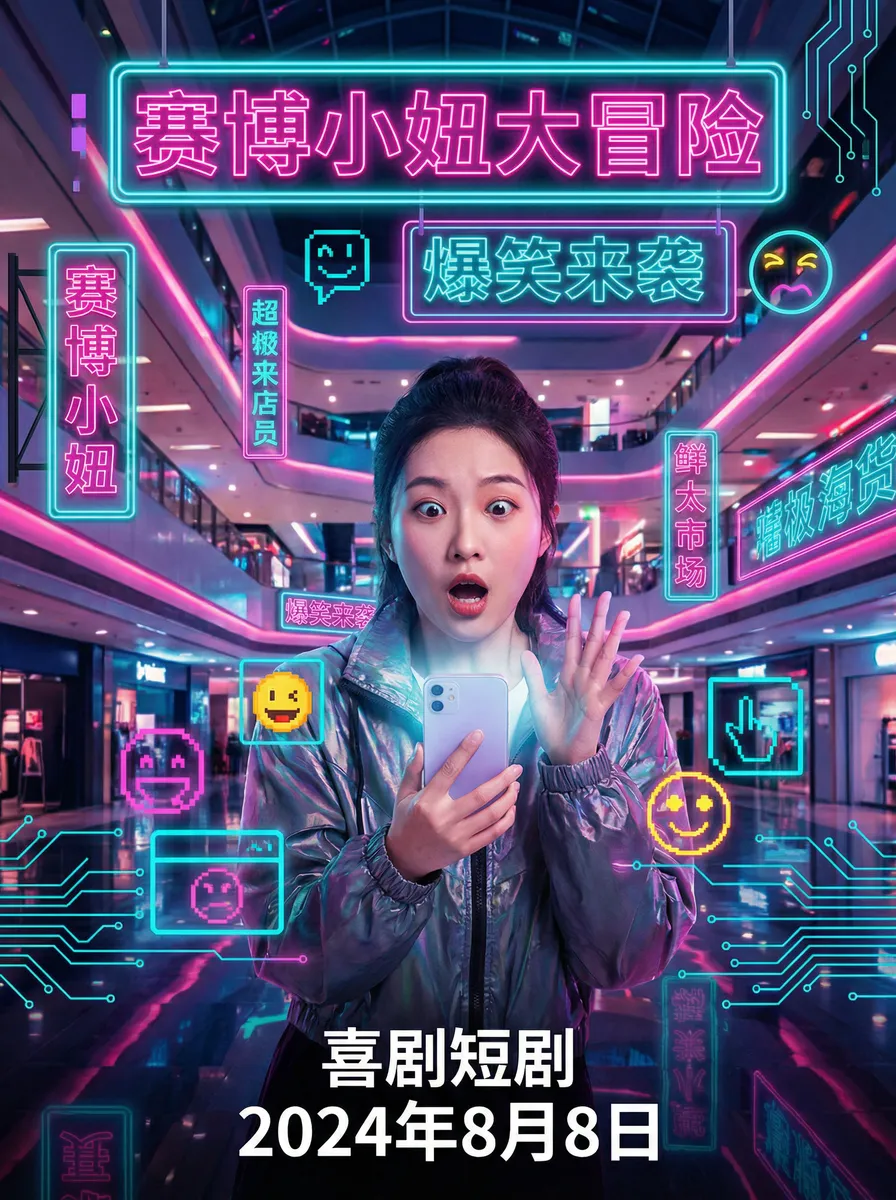 三上悠亚av 搞笑喜剧短剧 - 赛博小妞大冒险海报